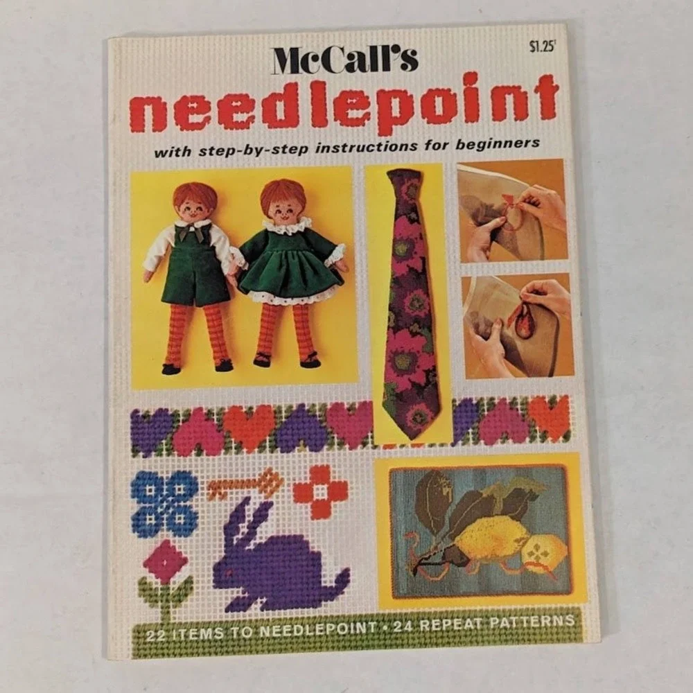 Vintage McCalls Needlepoint Book 2 Step-by-Step Instructions Patterns 1971